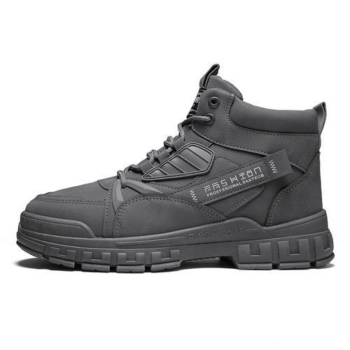 Men Warm Snow Boot Winter Hiking Boots（Grey）