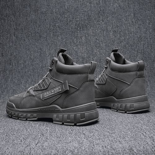 Men Warm Snow Boot Winter Hiking Boots（Grey）