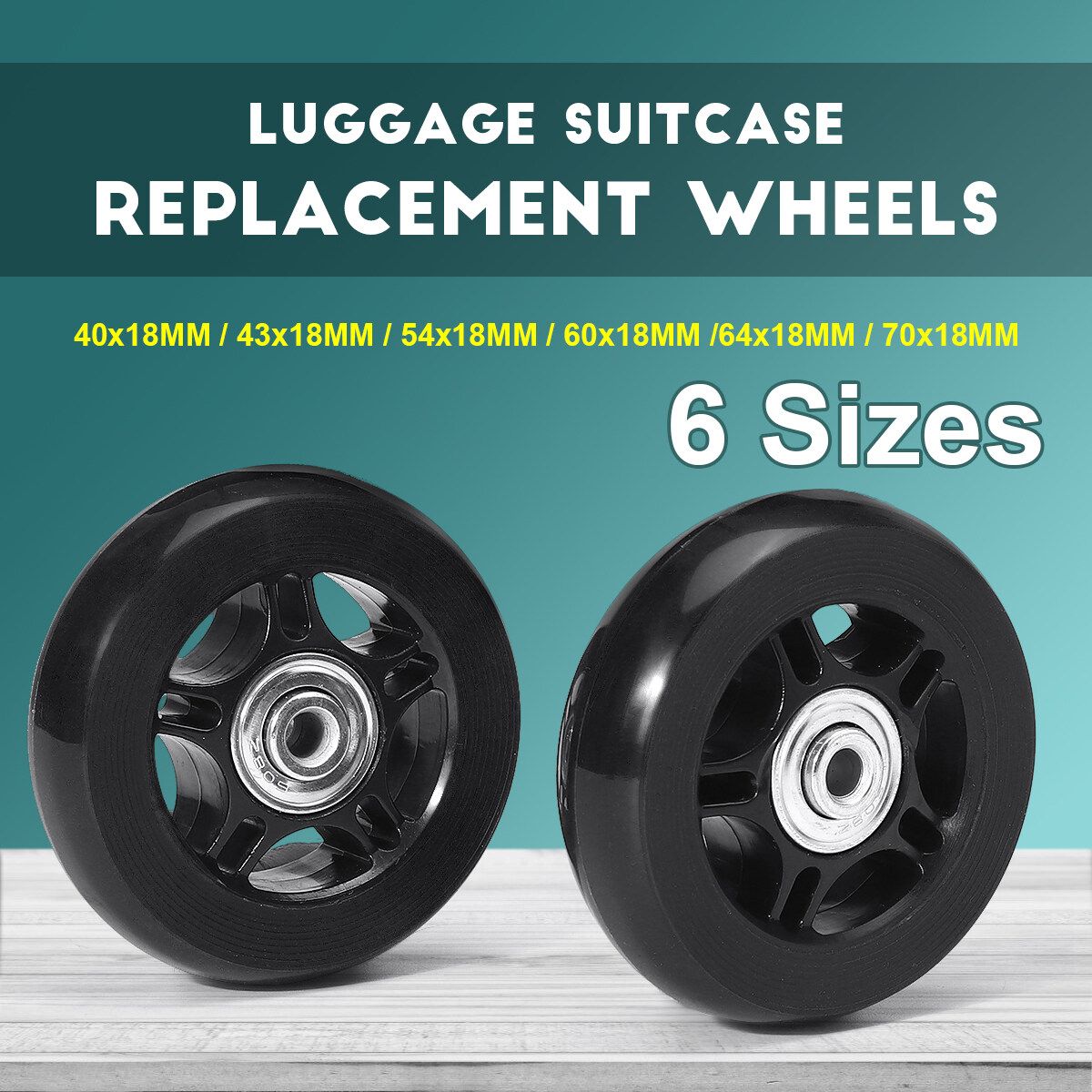 Luggage Suitcase Replacement Wheels 64x18mm