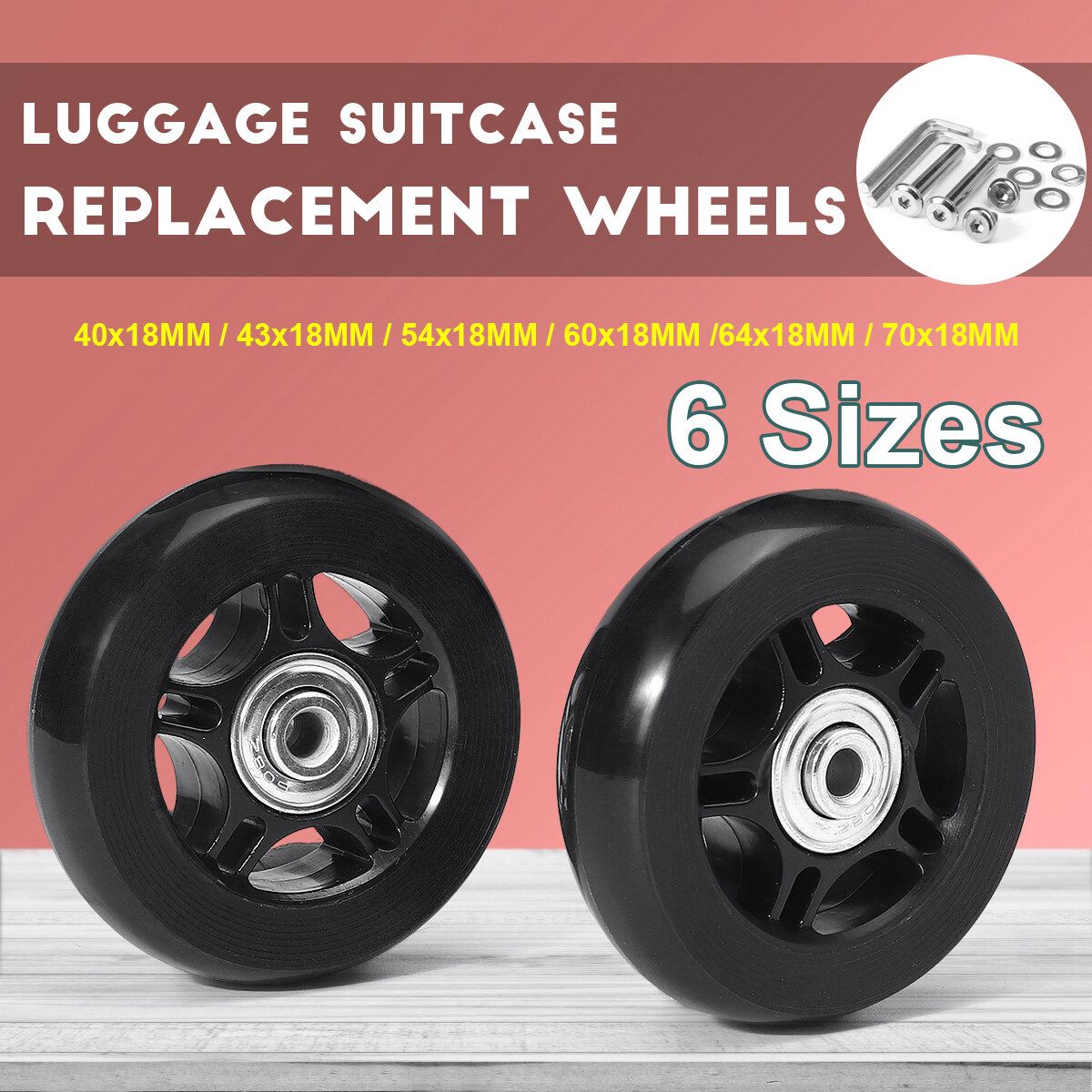 Luggage Suitcase Replacement Wheels 70x18mm