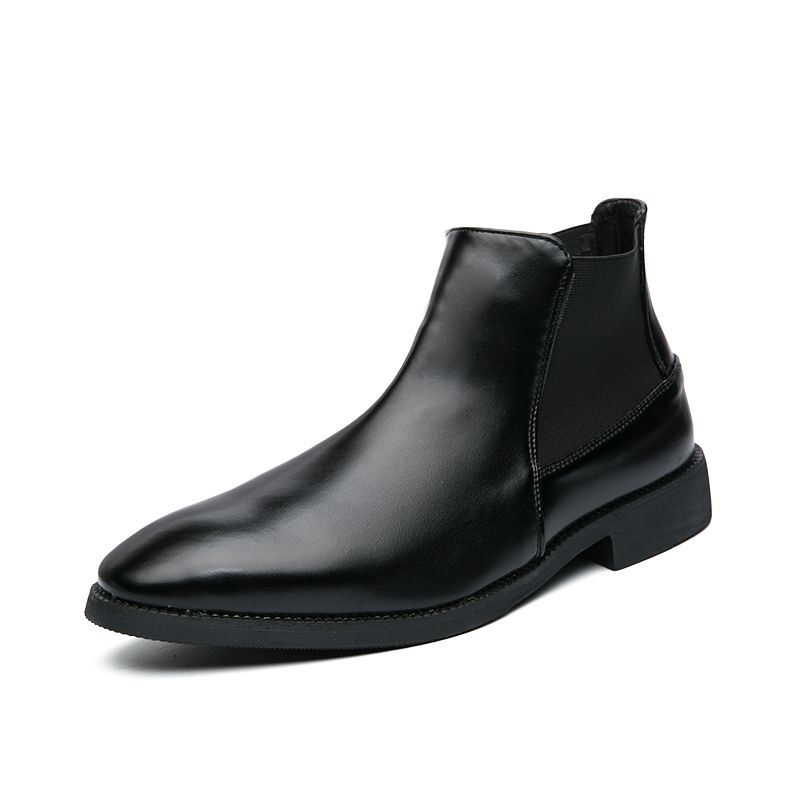Mens Oxfords Boots Ankle Top Booties-Black