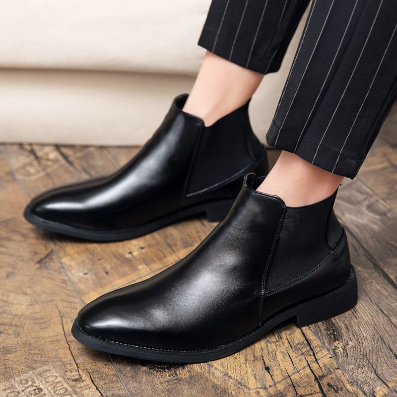 Mens Oxfords Boots Ankle Top Booties-Black