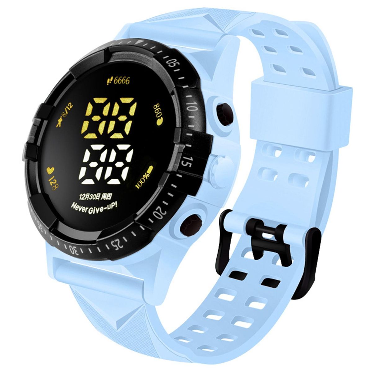 Kids Sport Watch LED Large Screen Breathable Hole-Sky Blue