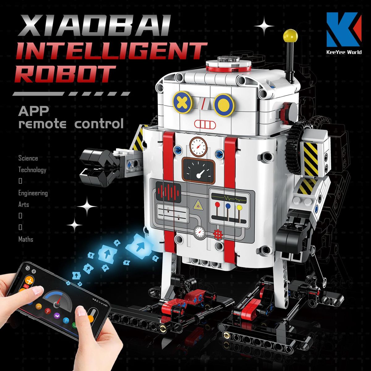 Remote Control Programming Building Block Robot with Puzzle Compatible Educational Toys