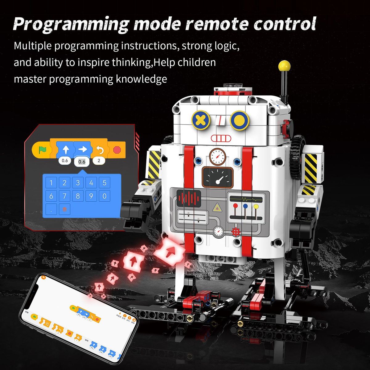 Remote Control Programming Building Block Robot with Puzzle Compatible Educational Toys