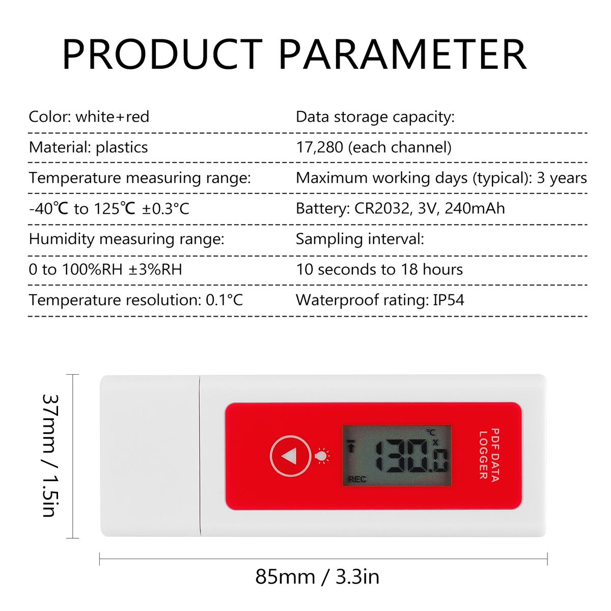 Portable High Accurancy LED Display Temperature Loggers Mini