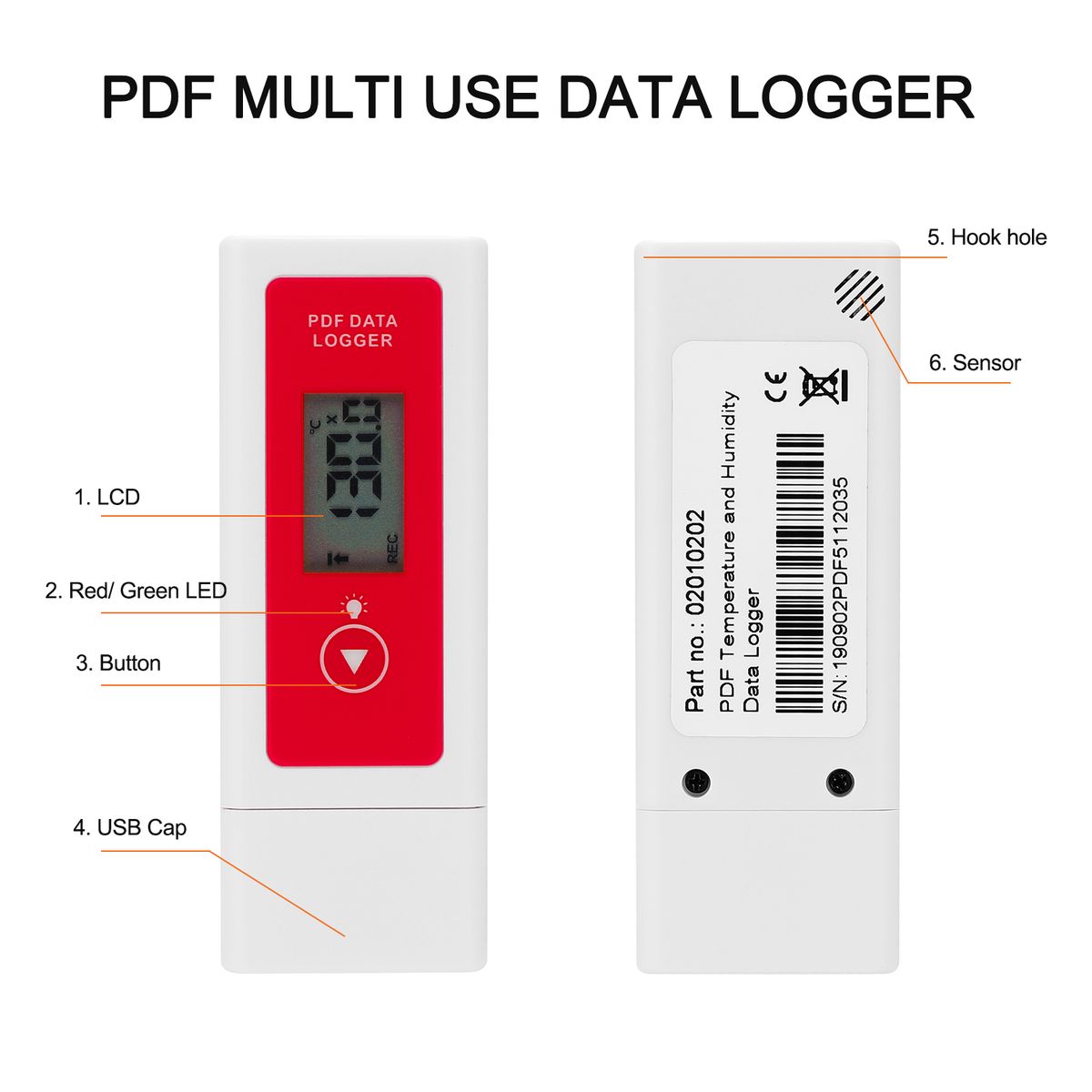 Portable High Accurancy LED Display Temperature Loggers Mini