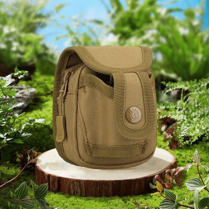 Professional Hunting Catapult Launcher Waist Bag Steel Balls Brown