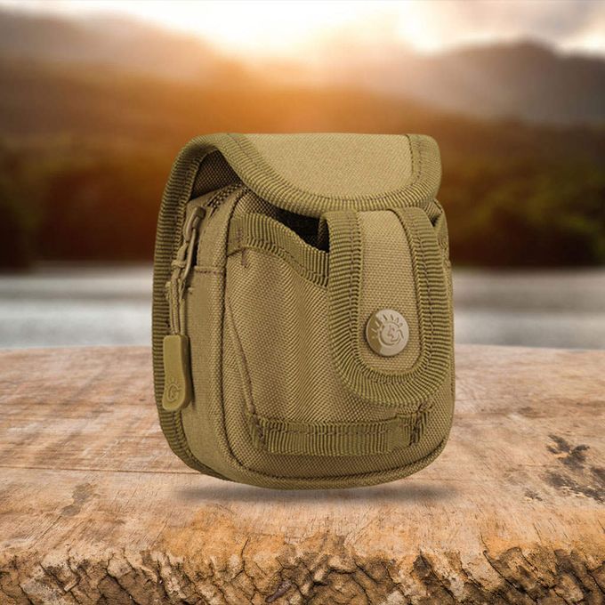 Professional Hunting Catapult Launcher Waist Bag Steel Balls Brown