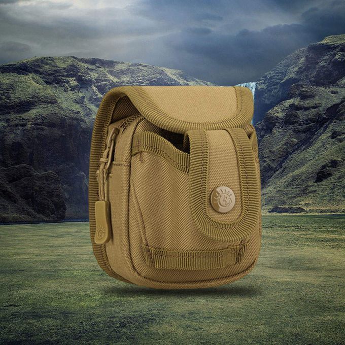 Professional Hunting Catapult Launcher Waist Bag Steel Balls Brown