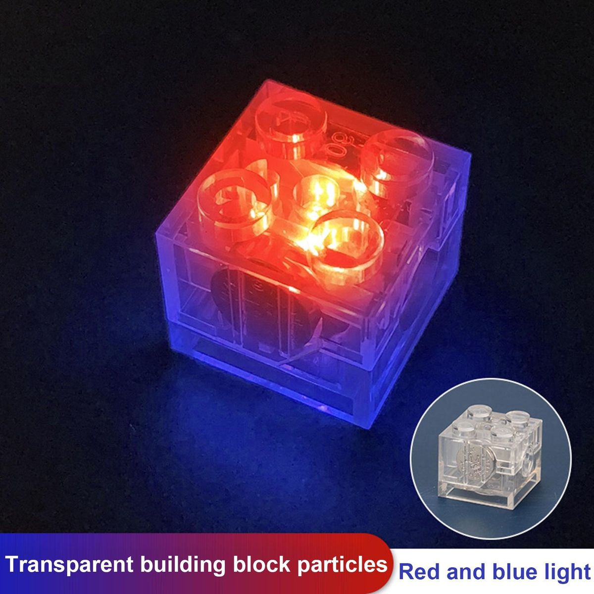 Building Block Toy Light Up Building Block Brick Red and Blue