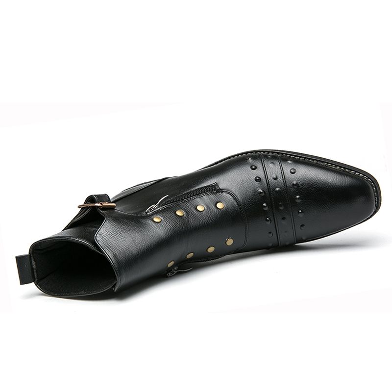 Men Oxford Boots Formal Leather Business Shoes Dress Black