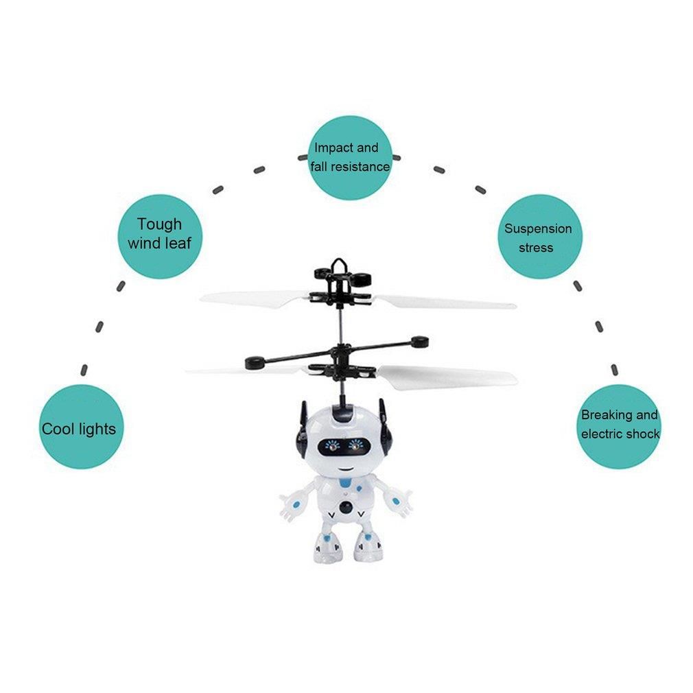 RC Helicopter With Light Electric Flying Robot Aircraft Game Adults Kids Toys Gifts