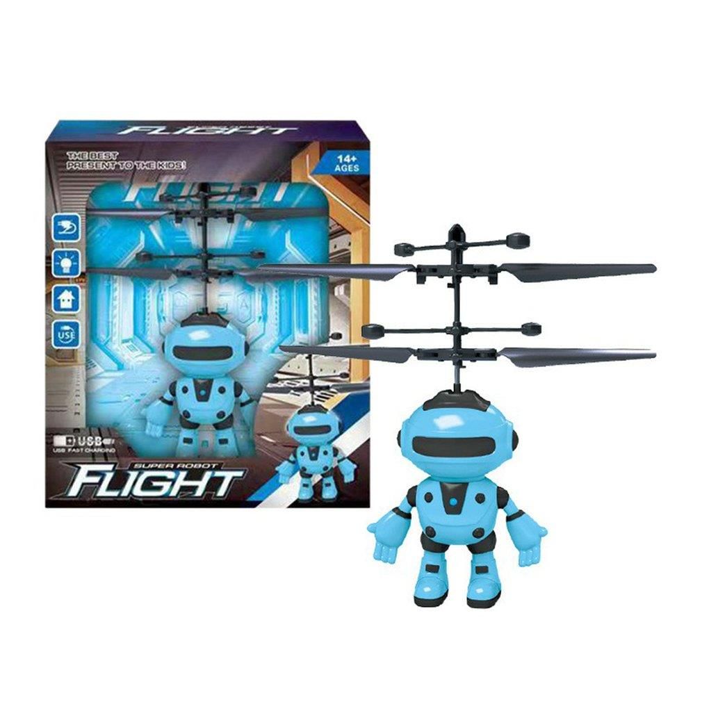 RC Helicopter With Light Electric Flying Robot Aircraft Game Adults Kids Toys Gifts
