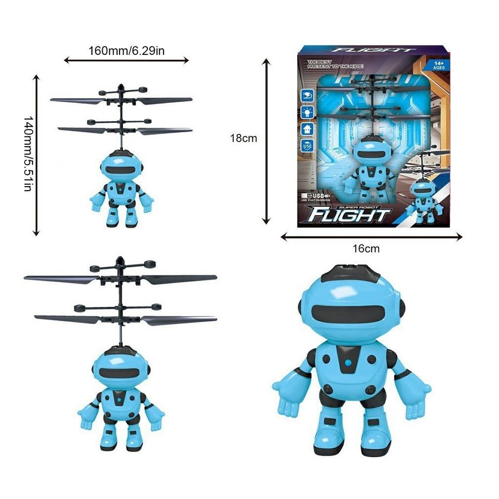 RC Helicopter With Light Electric Flying Robot Aircraft Game Adults Kids Toys Gifts