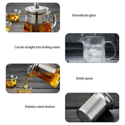 Heat Resistant Glass Teapot Gas Stove Induction Cooker Clear Water Kettle Kung Fu Teapot With Infuser Filter Puer Oolong Teapot