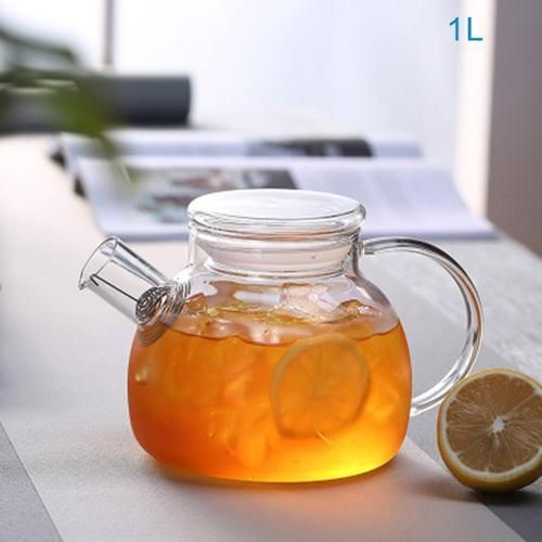 Glass Kettle Water Jug Heat Resistant Teapots With Transparent Lid Home Office