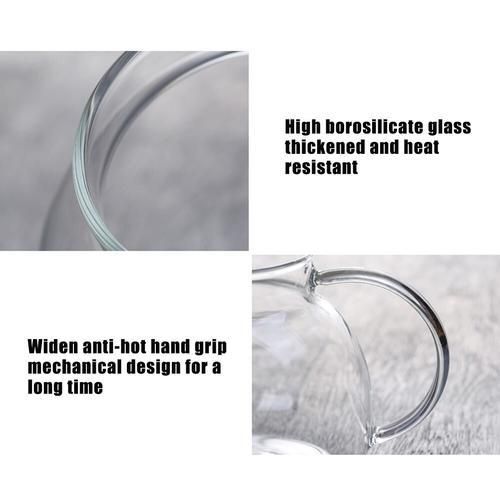 Glass Kettle Water Jug Heat Resistant Teapots With Transparent Lid Home Office