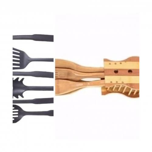 Wooden/Non Stick Cooking Spoon Cookware - Set Of 12