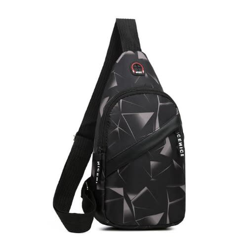 Unisex Canvas Messenger Bag - Black