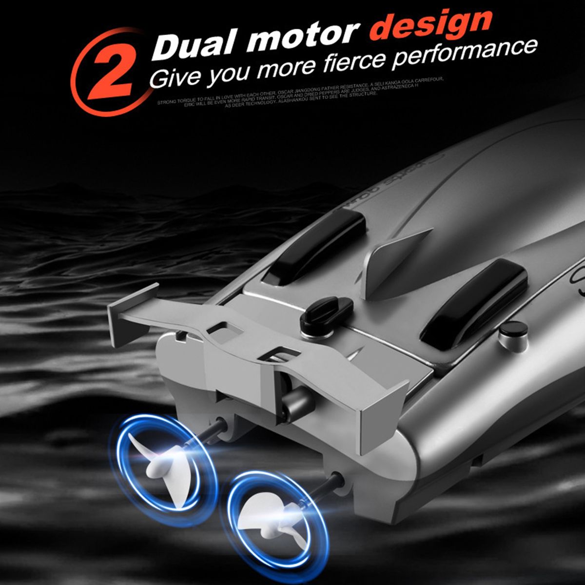 1 Set Wireless RC Boat 2.4G Remote Control Speedboat Water Silver Gray