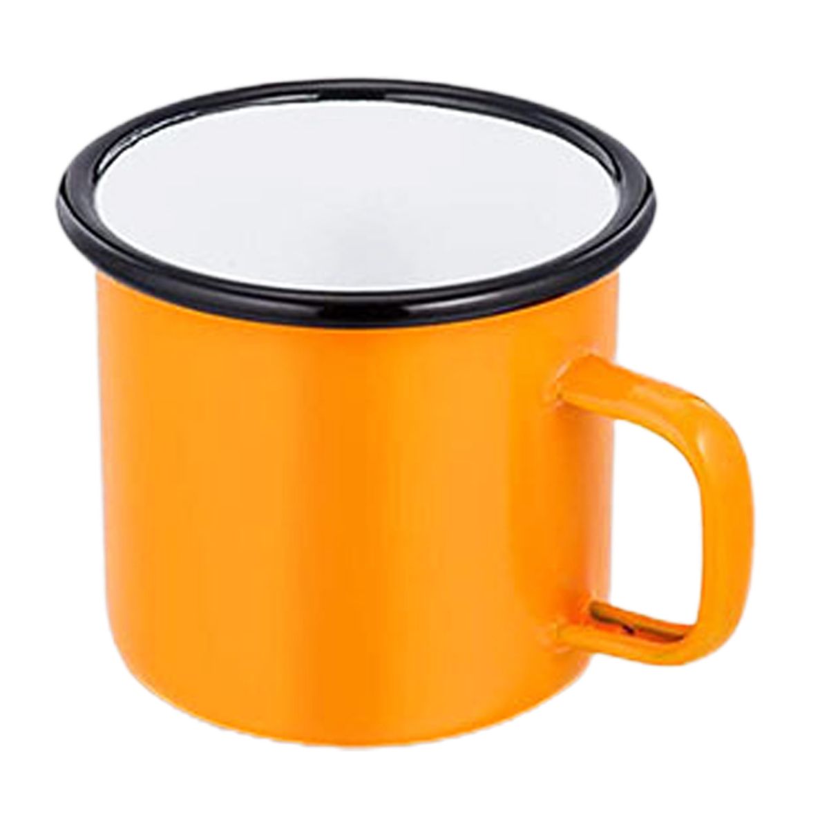 350ml Reliable Round Edge Water Mug Metal Stable-Yellow