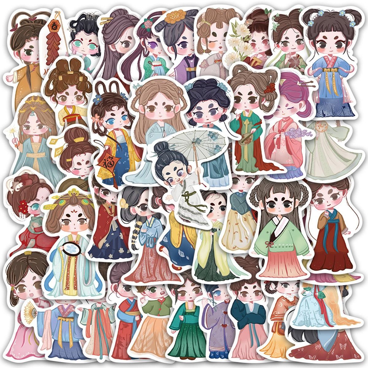 40Pcs Girl Stickers Laptop Journal Album Scrapbook Suitcase Graffiti Stickers