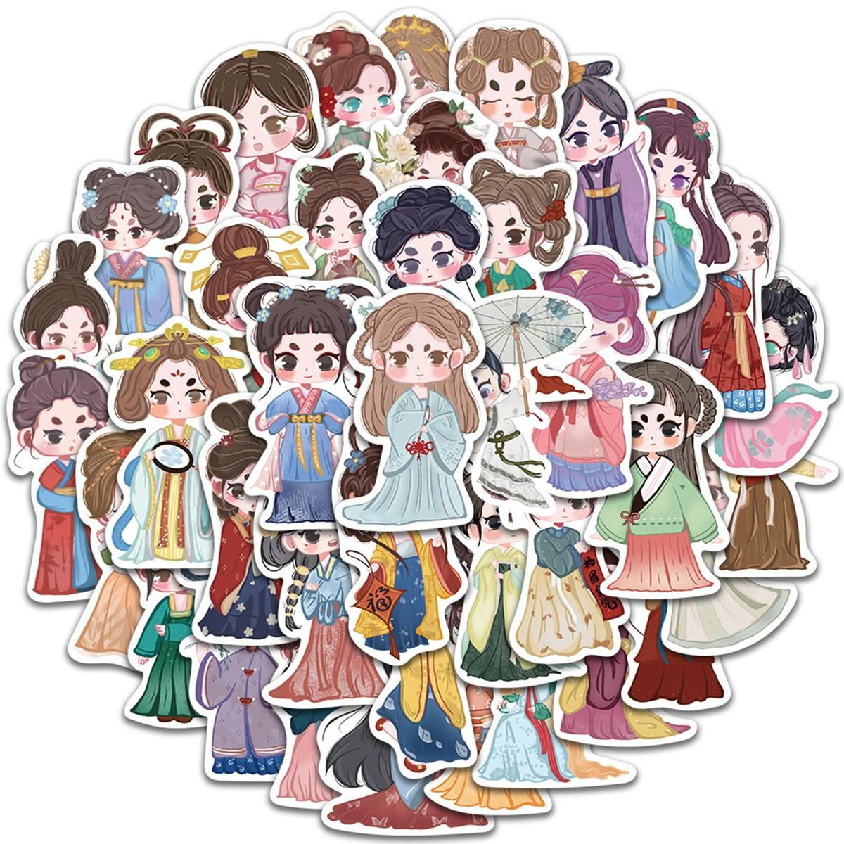 40Pcs Girl Stickers Laptop Journal Album Scrapbook Suitcase Graffiti Stickers
