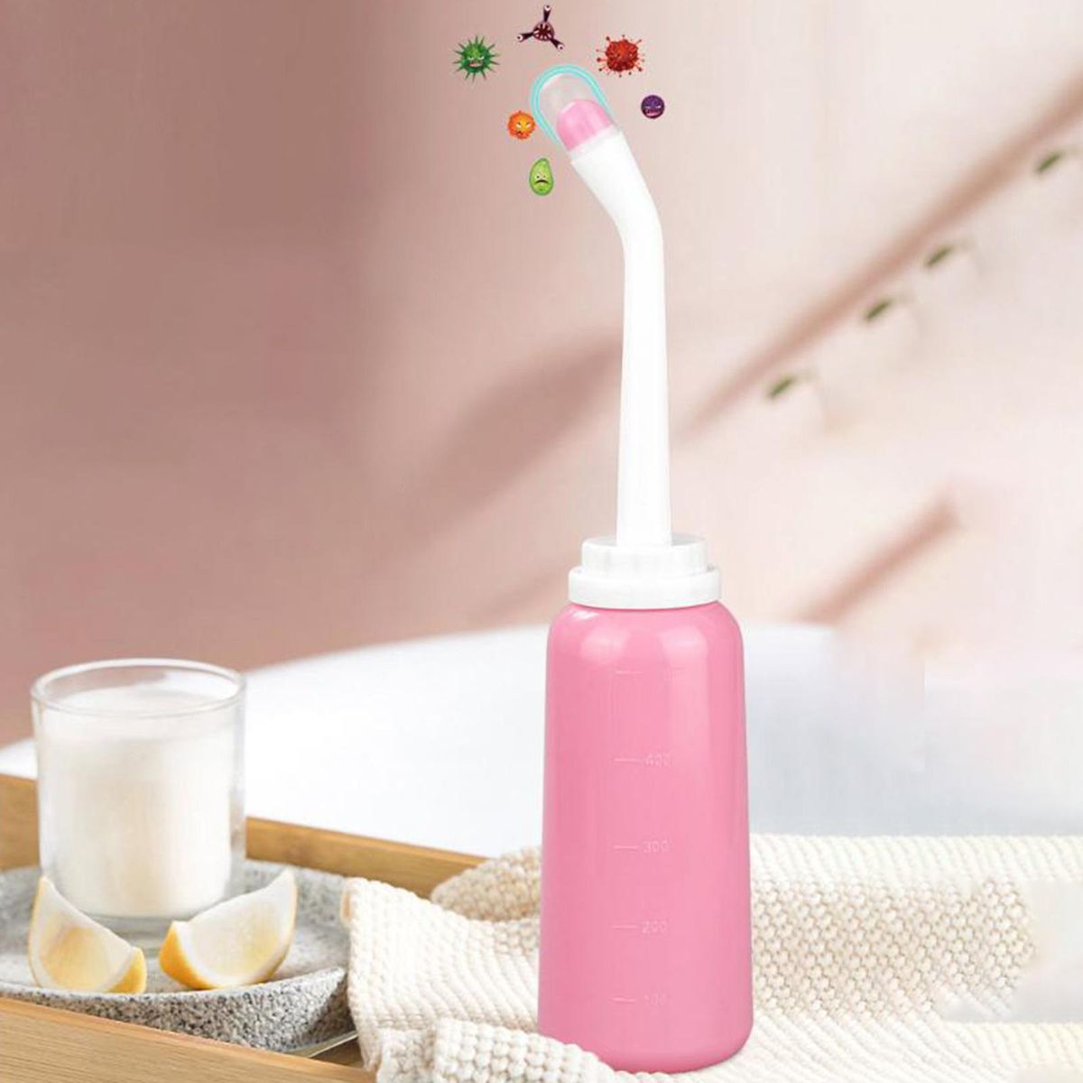 Douche Cleaner Women Bidet Bottle TPE High Pink