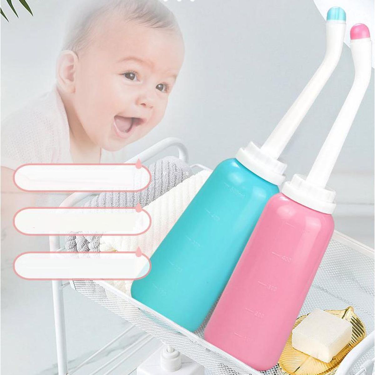 Douche Cleaner Women Bidet Bottle TPE High Pink