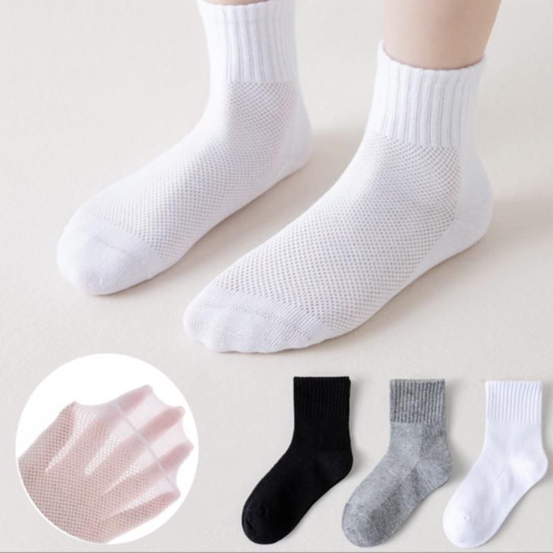 5pair/lot Men's Mesh Socks Businness Casual Crew Long Sock Mide Tube Thin Breathable Black White Summer Ankle Socks Spring