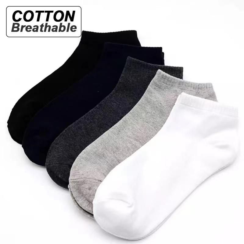 10pairs/men's socks high quality cotton casual breathable boat Socks invisible business pure cotton boat Socks large size 38-48