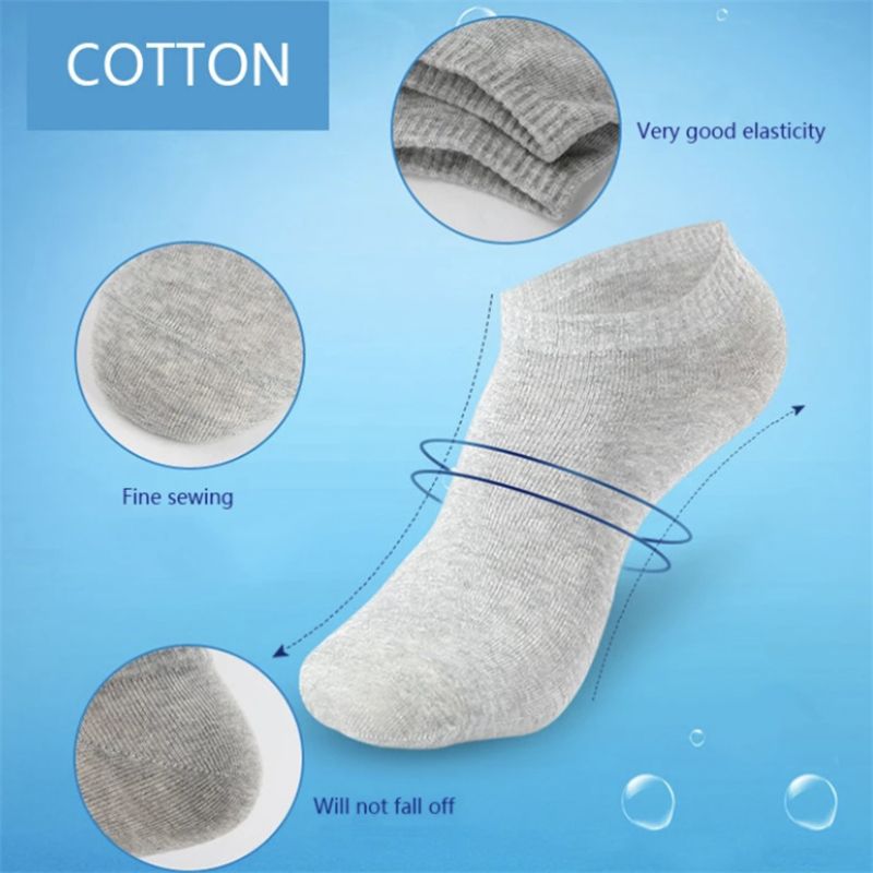 10pairs/men's socks high quality cotton casual breathable boat Socks invisible business pure cotton boat Socks large size 38-48