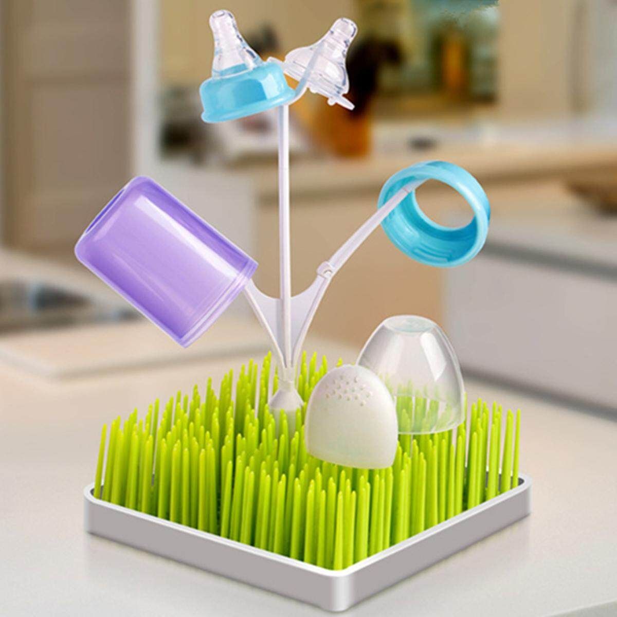 Boon Grass Countertop Bottle Drying Rack (Green Lawn)