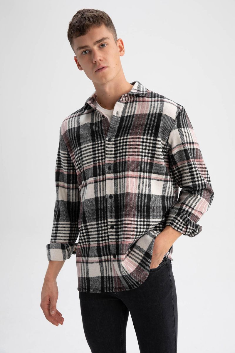 Man Young Regular Fit Woven Long Sleeve Shirt - Multi