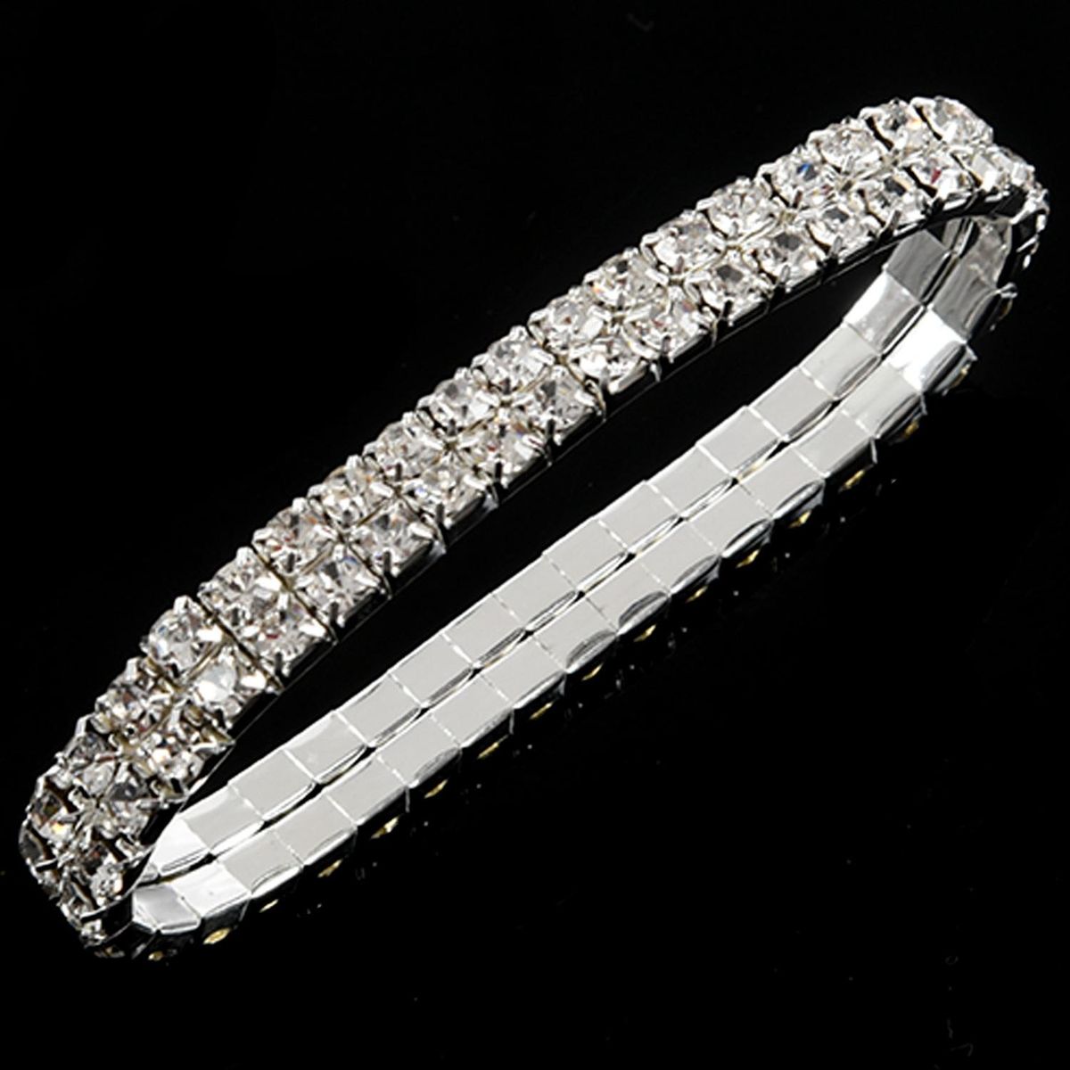 7mm Silver Plated Rhine Lady Bracelet Bangle