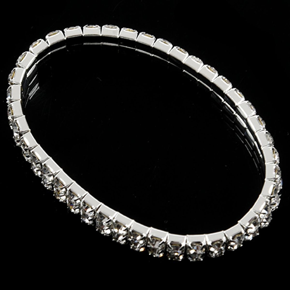 7mm Silver Plated Rhine Lady Bracelet Bangle