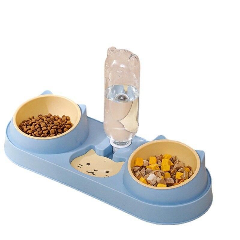 Dog Double Bowl Automatic Pet Bowl Feeder Cat Drinker Cat Basin Dog Bowl Cat Bowl Cat Supplies Water Dispenser Dog Food Bowl