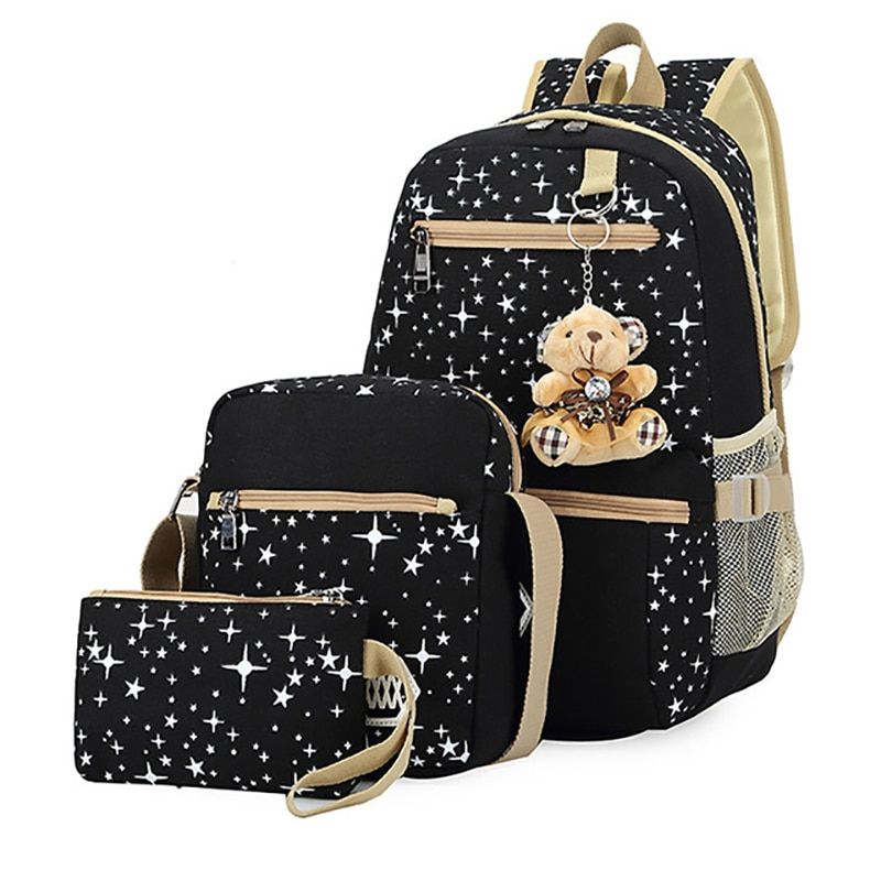 3pcs School Bags Backpack School Bags Girl Boy Travel Bag
