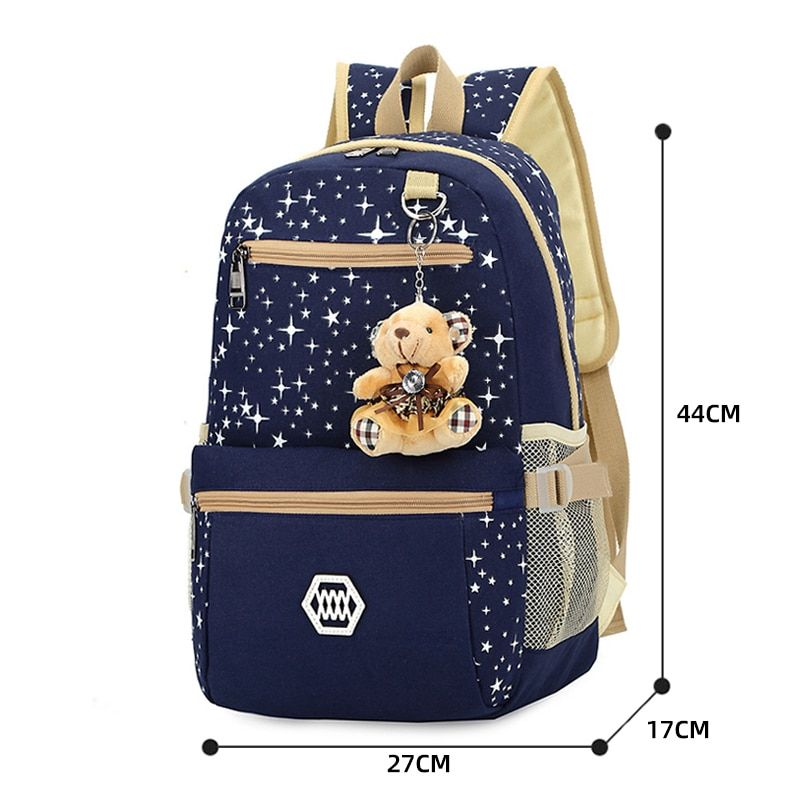 3pcs School Bags Backpack School Bags Girl Boy Travel Bag