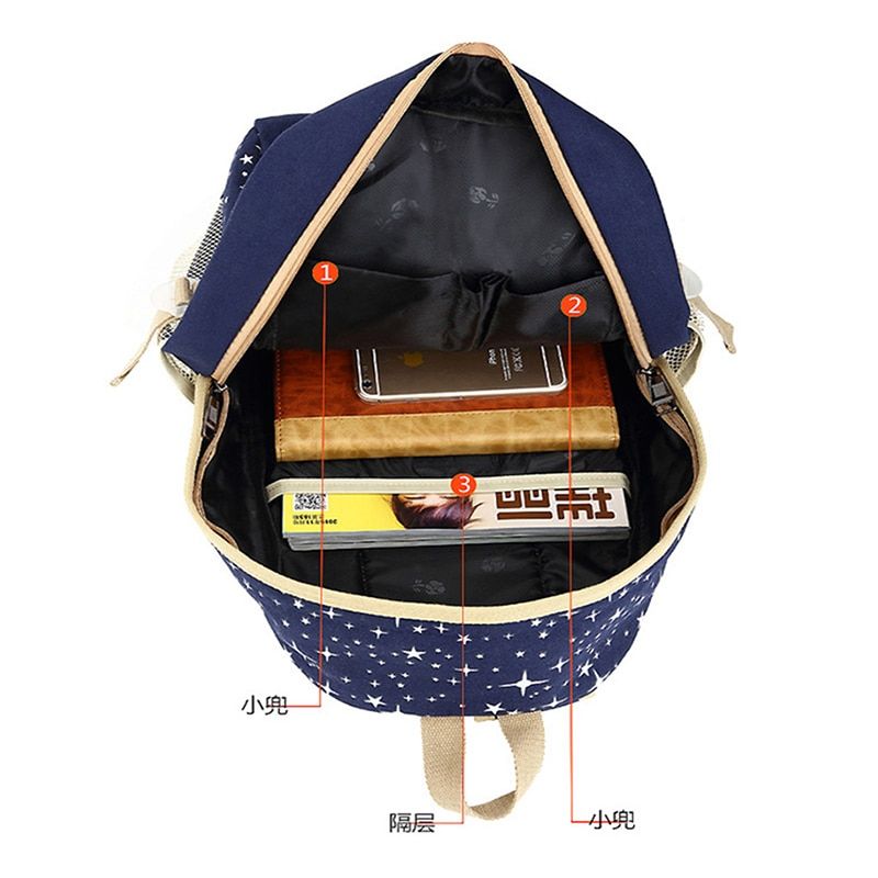3pcs School Bags Backpack School Bags Girl Boy Travel Bag