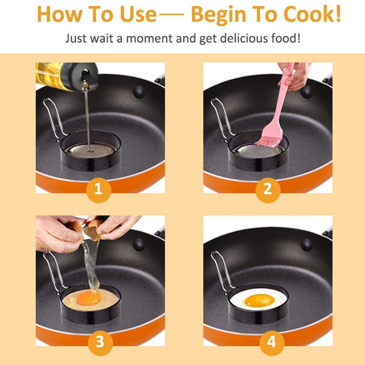 Egg Ring Round Egg Cooker Rings For Cooking Stainless Steel