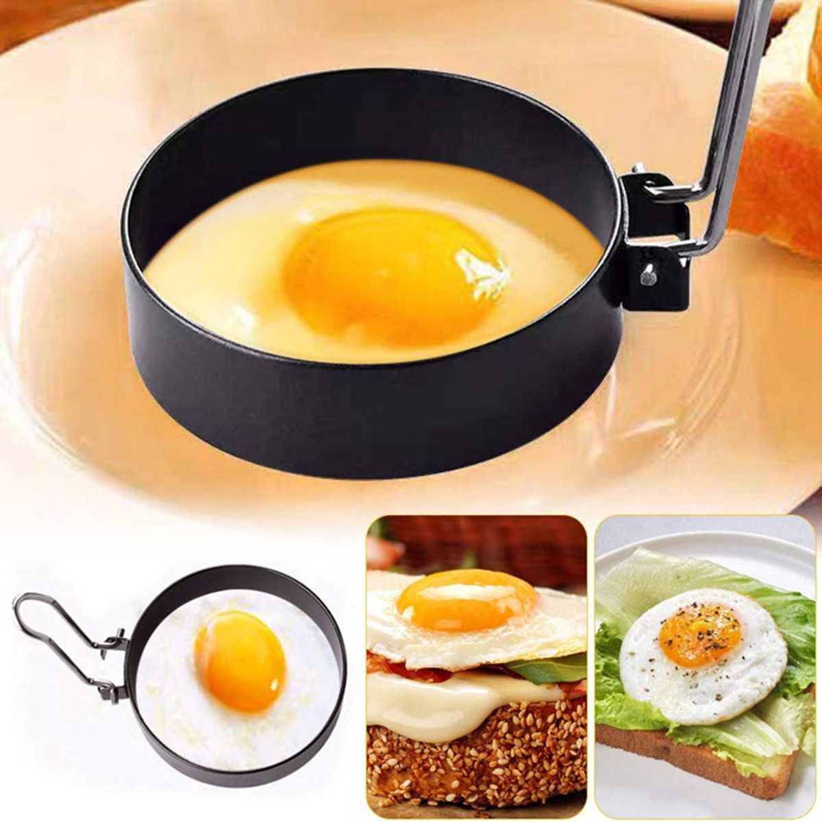 Egg Ring Round Egg Cooker Rings For Cooking Stainless Steel