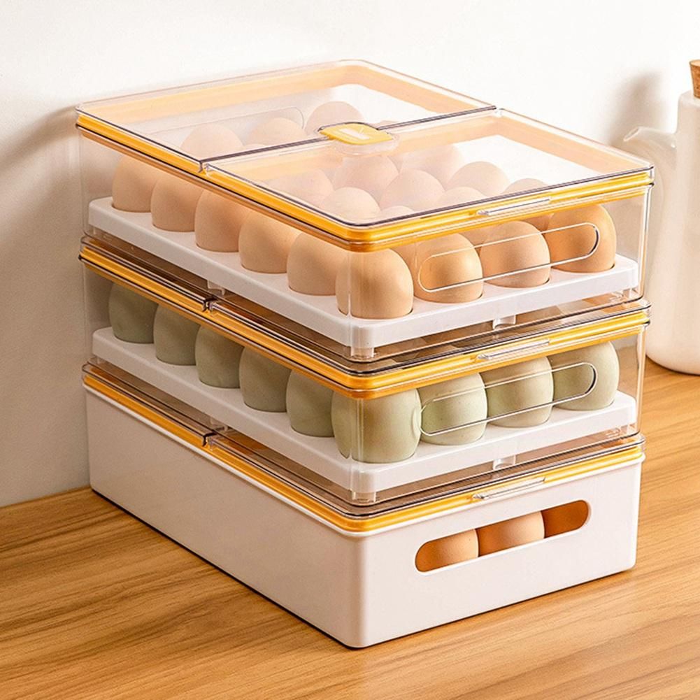 Kitchen Transparent Egg Box with Lid Refrigerator Fresh-Keeping