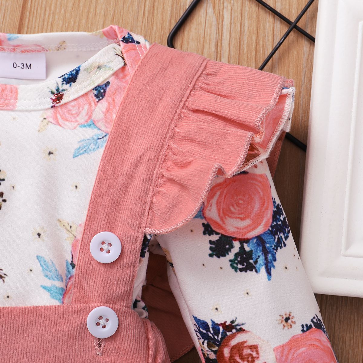 Baby Girls Autumn Winter Clothes Set Long Sleeves Floral Bodysuit + Pink Skirt