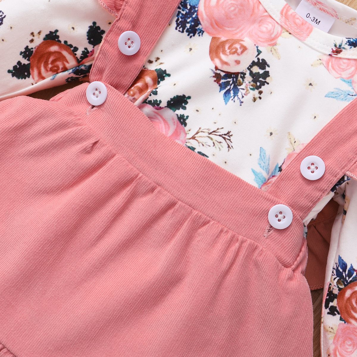Baby Girls Autumn Winter Clothes Set Long Sleeves Floral Bodysuit + Pink Skirt