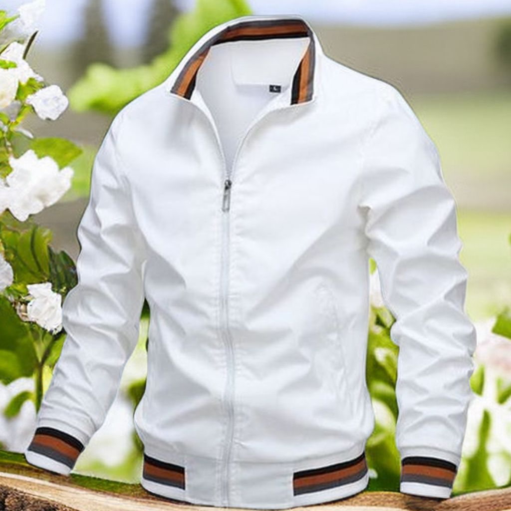 Mens Trench Coats  Windbreak Blazers Lightweight Trendy Jackets  -  White