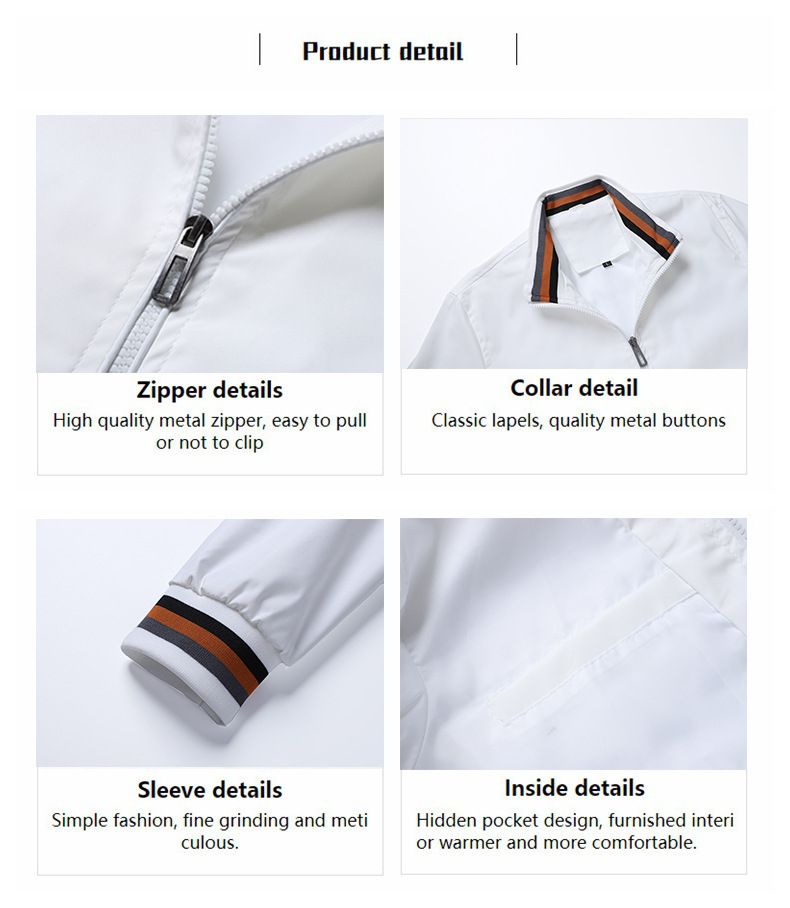 Mens Trench Coats  Windbreak Blazers Lightweight Trendy Jackets  -  White