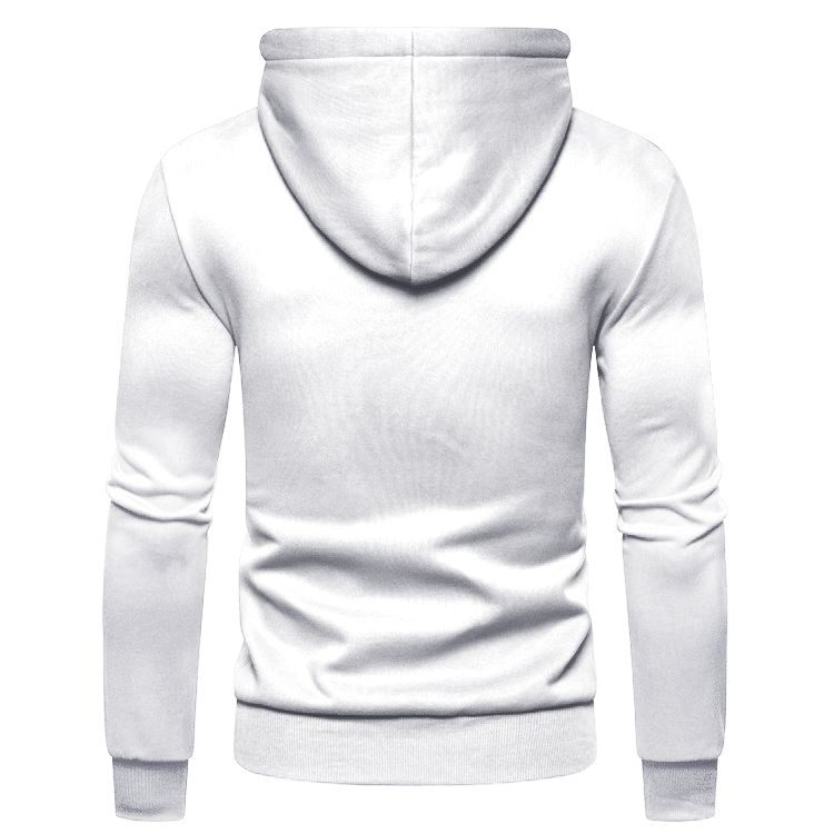 Men's Trendy Zipper Turtleneck Long Sleeve Varsity Jackets Sport Coats - White