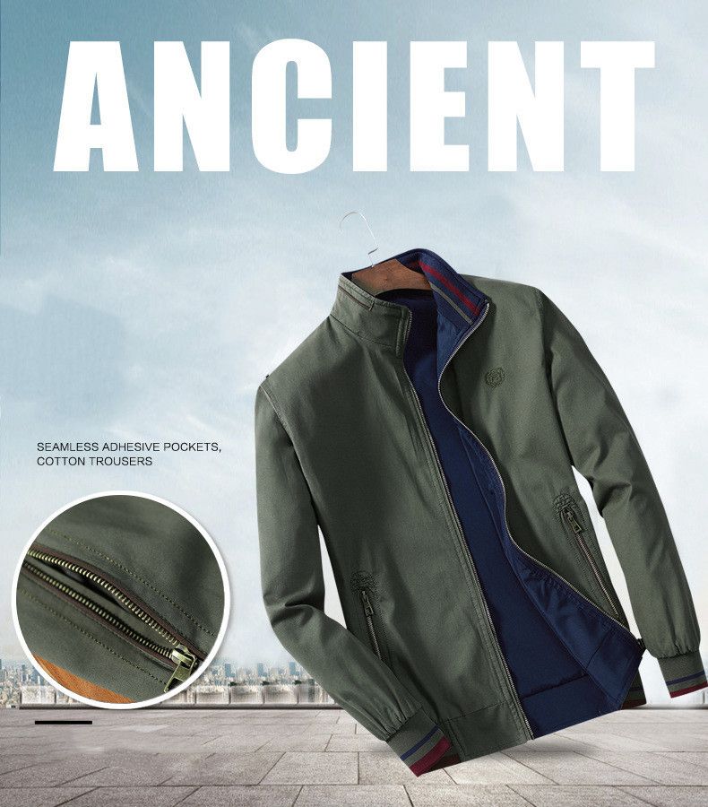 Mens Lightweight Coats Blazer Jackets Double Sided Wear Outerwear - Green
